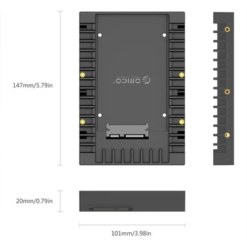 Orico 2-5-3,5-Инчов Адаптер за твърд диск Конвертор твърд диск за Монтаж на Стена Огнеупорна ABS Компютърен Аксесоар