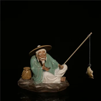 Куклени керамични бижута Творчески занаяти Скала Панцзин Аквариум Цзян Тайгун Риболов Подарък рыбаку