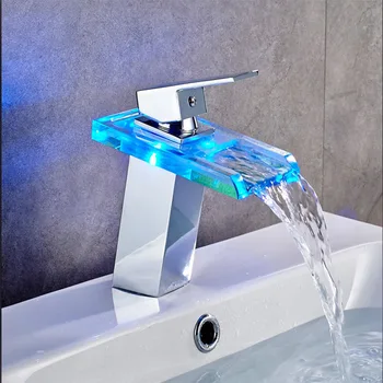 Джан Джи, ретро медни led кран с контрол на температурата, цвят стъклен кран се променя в зависимост от температурата в банята
