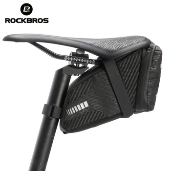Rockbros официалната велосипедна чанта 1,5 л, голяма светоотражающая задната седельная чанта, може да се мотае, задна светлина, трайно съхранение, МТБ