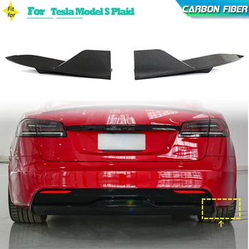 Въглеродни Влакна Авто Задните Сплитери Броня За Tesla, Модел S В Клетката 2021-2023 Задните Сплитери Добавяне На Устните Престилка На Кутията Апликации