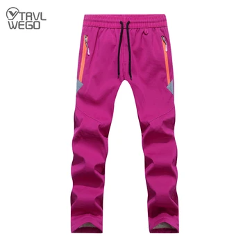 TRVLWEGO/детски зимни панталони за туризъм, къмпинг, флисовые меки детски улични водоустойчив дебели топли ски панталони за мъжете