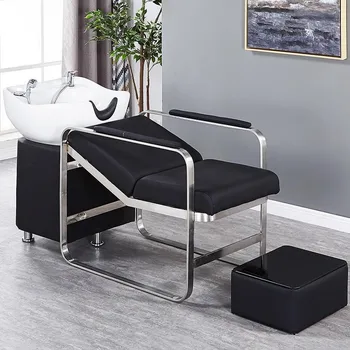 Комфортен стол-шампоан, минималистичная циркулация на вода, преносима легло за измиване на косата, обзавеждане за салон Cabeceiras за възрастни MQ50SC