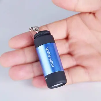 Мини led фенерче джобен USB акумулаторна ключодържател лампа за външно къмпинг туризъм преносим фенер осветление