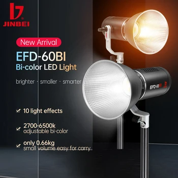 JINBEI EFD60BI led лампа за видеозаснемане 2700 K 6500 K непрекъснат прожектор външно преносимо сватбена заполняющее осветително оборудване за фотография