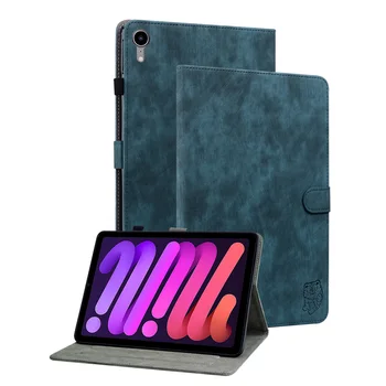 За iPad Mini 6 2021 магнитен калъф с облика на тигър, 8,3-инчов модерен калъф-портфейл от изкуствена кожа Funda
