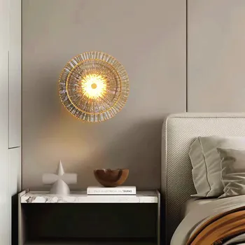 Скандинавски светлина луксозен модерен минималистичен фон за всекидневната, с монтиран на стената лампа, стълбище, коридор, нощна лампа за спални хотела