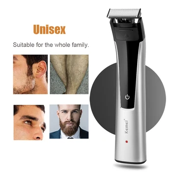 Kemei Подстригване за коса, машина за бръснене на брада, лицето, бикини, краката, подмишниците, бръснач за тяло, електрическа машина за рязане на веждите, интимна прическа