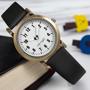 Нови модни прости часовници за жени, мъже, черно-бели ръчни часовници за двойки, кожена каишка, кварцов часовник, дамски мъжки часовници, подаръци