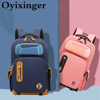 Креативна мультяшная училищна чанта Oyixinger с пеналом, водоустойчив училище раница с множество офиси, детска чанта с голям капацитет