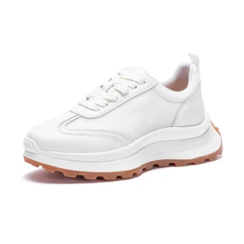 【Balance Shoes】 Ежедневни обувки Дамски маратонки Предлагат Бяла Спортни Ежедневни обувки дантела, По-Високи Дишащи маратонки за бягане