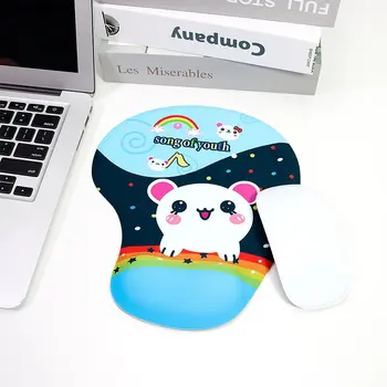 Подложка за мишка с дизайн на Kawai на китката, силикон акцент за ръце, 3D сладък подложка за мишка за КОМПЮТЪР, лаптоп, офис аксесоари