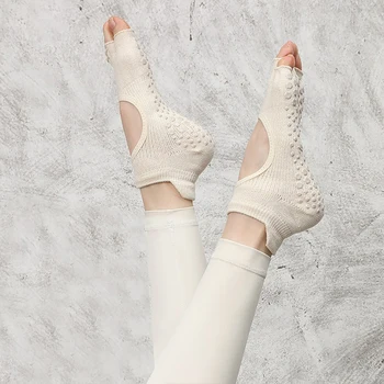 Дамски балетные чорапи за йога с половини пръсти, нескользящие, с отворени пръсти, за пилатес, с улавяне на глезена, за фитнес, спортни чорапи с пет пръста, чорапи за йога, нови