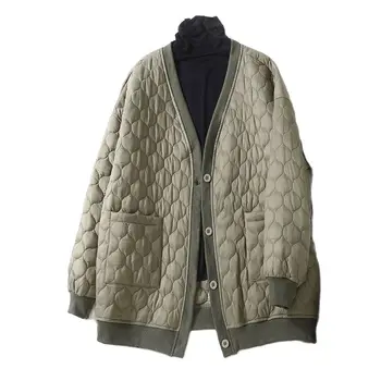 Зимните пухени памучни якета, дамски дрехи, есенно-зимни палта, бейзболни топло яке под формата на диамант, дамски къси паркове fp901