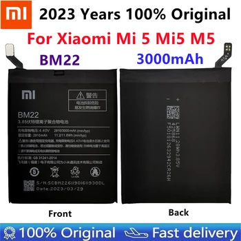 Батерия за телефон Xiaomi BM22 3000 mah висок капацитет, висококачествена и оригинална работа на смени батерия за Xiaomi MI5 MI 5, търговия на дребно опаковка