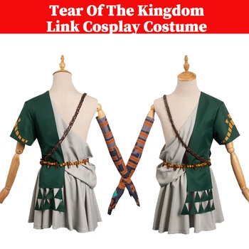 Tears Of The Kingdom Cosplay Линк cosplay мъжки костюм екипировки Зелена дивата облекло Хелоуин карнавал маскировочный костюм за парти