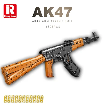 Пушка AK47 на Съветския Съюз, строителни блокове, армейское оръжие, модел пистолет, тухли, детска игра SWAT, военни пистолет играчка, подарък за момчета