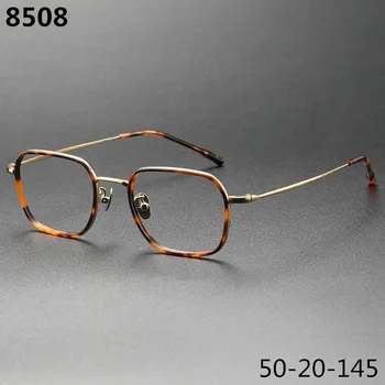 Рамки за очила японски дизайн, мъжки vintage слънчеви очила, ацетат костенурки, полигональный GAFAS, титанов очила синя светлина, предписани очила
