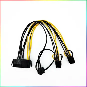Захранващ кабел за ATX Power 24Pin на двойното 6 + 2-номера за контакт на 8-номера за контакт гнездо с превключвател за включване-изключване на