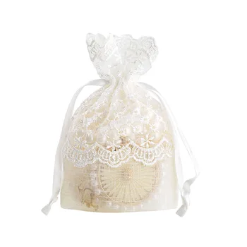 Лейси чанта от естествен памук, с завязками 10x14 см, многоцветен сватбена торбичка за бонбони, подарък чанта за оцветяване на мигли, можете да настроите