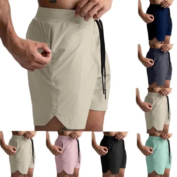 Мъжки къси панталони еднослоен бързо съхнещи обикновена панталони за джогинг, фитнес, спорт и отдих, американски панталон от пет части