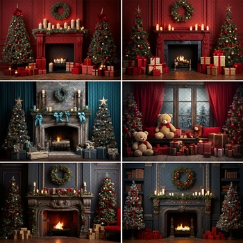 Коледни декори Mocsicka, дървена стена, дърветата, венец за деца, портрет на възрастен, детска фотография, Коледен фон за хол