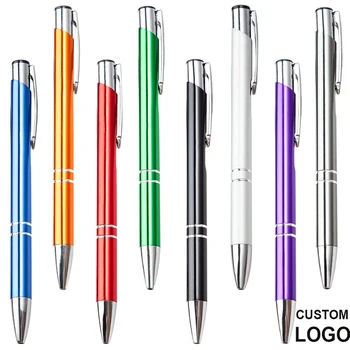 100шт Гореща продажба на Изработени по поръчка метална химикалка писалка с логото на рекламна химикалка писалка на едро персонални метална дръжка