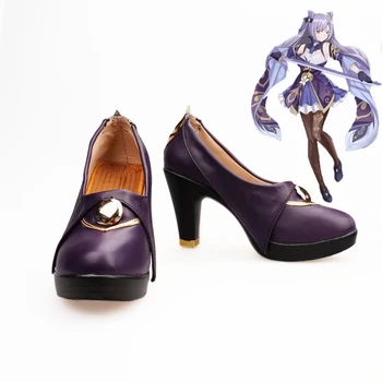 Project KEQING Обувки за Cosplay Нова Игра Genshin Impact Подпори за Cosplay Аниме 