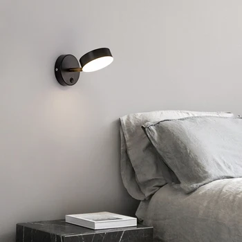 Монтиран на стената лампа, нощно шкафче за спалня, лампа за четене, минималистичен, модерен, скандинавски малка хирургична лампа, творчески лампа за коридор, огледало за баня отпред
