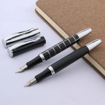 Метал 051 писалка линейна шахматната дъска, черен сребристо 0,5 mm мастило химикалки с върха на Канцеларски материали, ученически пособия за писане