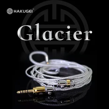 Кабел за слушалки HAKUGEI Glacier Hifi, дебел посеребренный монокристален медни проводници за слушалки 