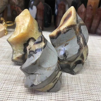 Естествени камъни Полирани кристални Септарианский факела на пламъка Исцеляющий Рейки Скъпоценни камъни Фън шуй Украса на дома