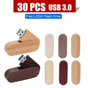 30 бр. дървени креативен флаш памет с логото на индивидуален u-диск USB 3.0, usb флаш устройство, карта, 4 GB 8 GB 16 GB 32 GB 64 GB За сватбен USB памет
