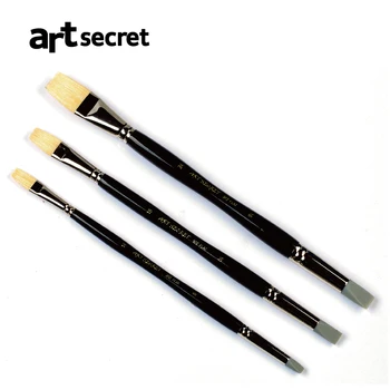 ArtSecret Професионални четки 502 плоски за рисуване с маслени бои, акрил и акварел Художествени пособия за художници