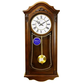 G30311 Музикални часовника с часови перезвоном, Европейските антични дървени кварцов стенен часовник без звук