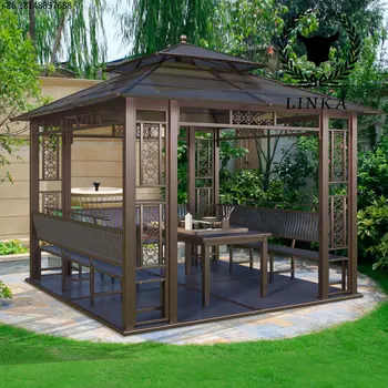 Открит навес в двора на шатъра Нов китайски мобилен четырехугольный градина за отдих ферма вила на покрива на павилион